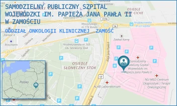 ODDZIAŁ ONKOLOGII KLINICZNEJ - SAMODZIELNY PUBLICZNY SZPITAL WOJEWÓDZKI IM. PAPIEŻA JANA PAWŁA II W ZAMOŚCIU - ALEJE JANA PAWŁA 10, ZAMOŚĆ