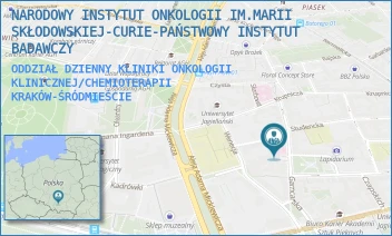 ODDZIAŁ DZIENNY KLINIKI ONKOLOGII KLINICZNEJ/CHEMIOTERAPII - NARODOWY INSTYTUT ONKOLOGII IM.MARII SKŁODOWSKIEJ-CURIE-PAŃSTWOWY INSTYTUT BADAWCZY - UL. GARNCARSKA 11,  KRAKÓW-ŚRÓDMIEŚCIE