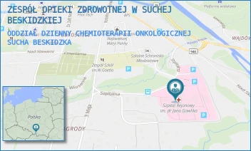 ODDZIAŁ DZIENNY CHEMIOTERAPII ONKOLOGICZNEJ - ZESPÓŁ OPIEKI ZDROWOTNEJ W SUCHEJ BESKIDZKIEJ - UL. SZPITALNA 22, SUCHA BESKIDZKA