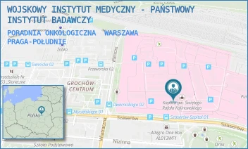 PORADNIA ONKOLOGICZNA - WOJSKOWY INSTYTUT MEDYCZNY - PAŃSTWOWY INSTYTUT BADAWCZY - SZASERÓW 128,  WARSZAWA PRAGA-POŁUDNIE