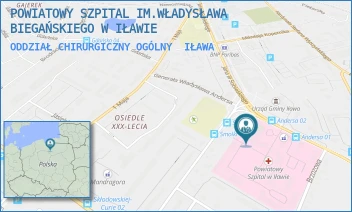 ODDZIAŁ CHIRURGICZNY OGÓLNY - POWIATOWY SZPITAL IM.WŁADYSŁAWA BIEGAŃSKIEGO W IŁAWIE - GEN. WŁ. ANDERSA 3, IŁAWA