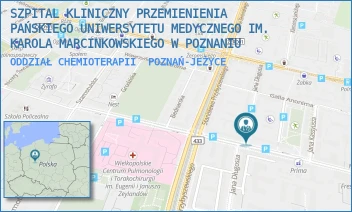 ODDZIAŁ CHEMIOTERAPII - SZPITAL KLINICZNY PRZEMIENIENIA PAŃSKIEGO UNIWERSYTETU MEDYCZNEGO IM. KAROLA MARCINKOWSKIEGO W POZNANIU - AUGUSTYNA SZAMARZEWSKIEGO 84,  POZNAŃ-JEŻYCE